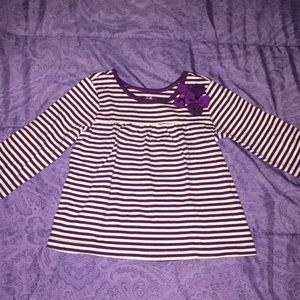Purple and White Striped Long Sleeve Shirt